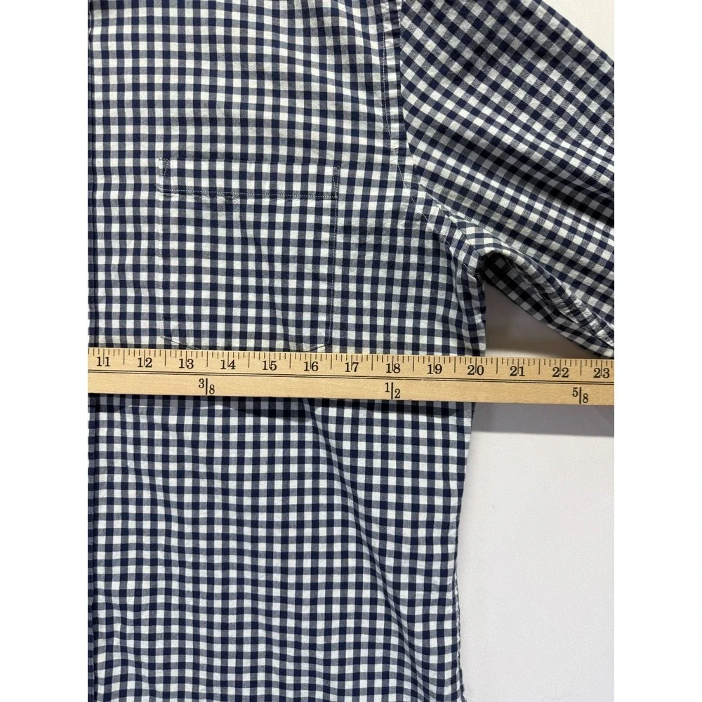 Banana Republic Soft‎ Wash Slim Fit Shirt Mens L Blue White Gingham Button Down